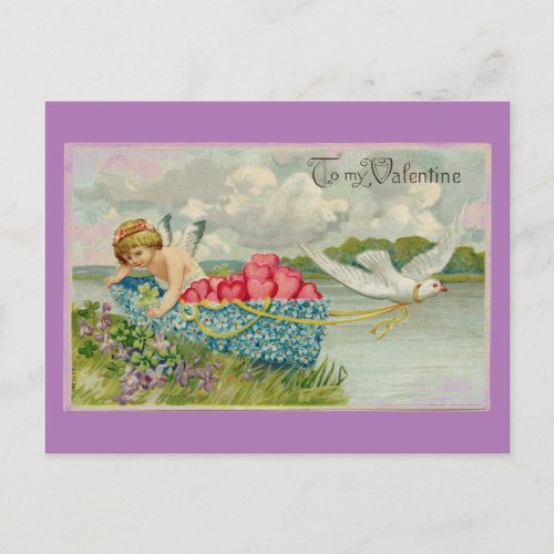 Cupid In A Boat Postcard