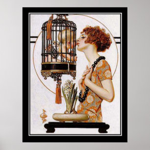 Cupid in a Cage Art Deco Print