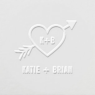 Cupid Initials Custom Embosser Couple Wedding