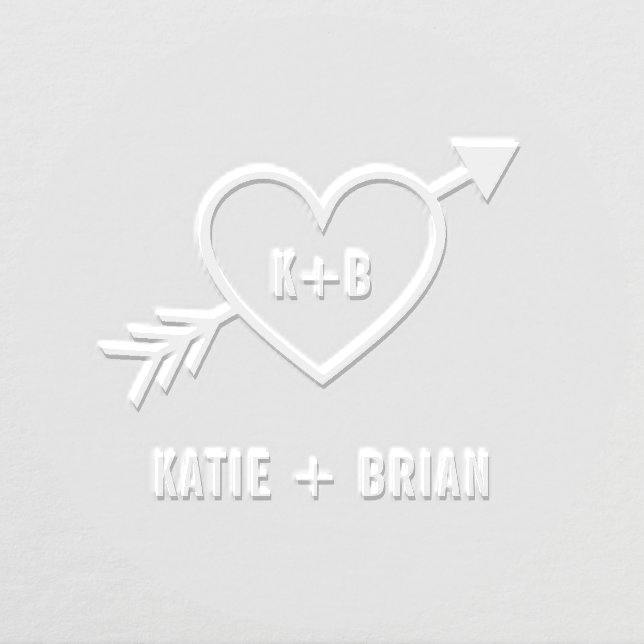 Cupid Initials Custom Embosser Couple Wedding (Design)