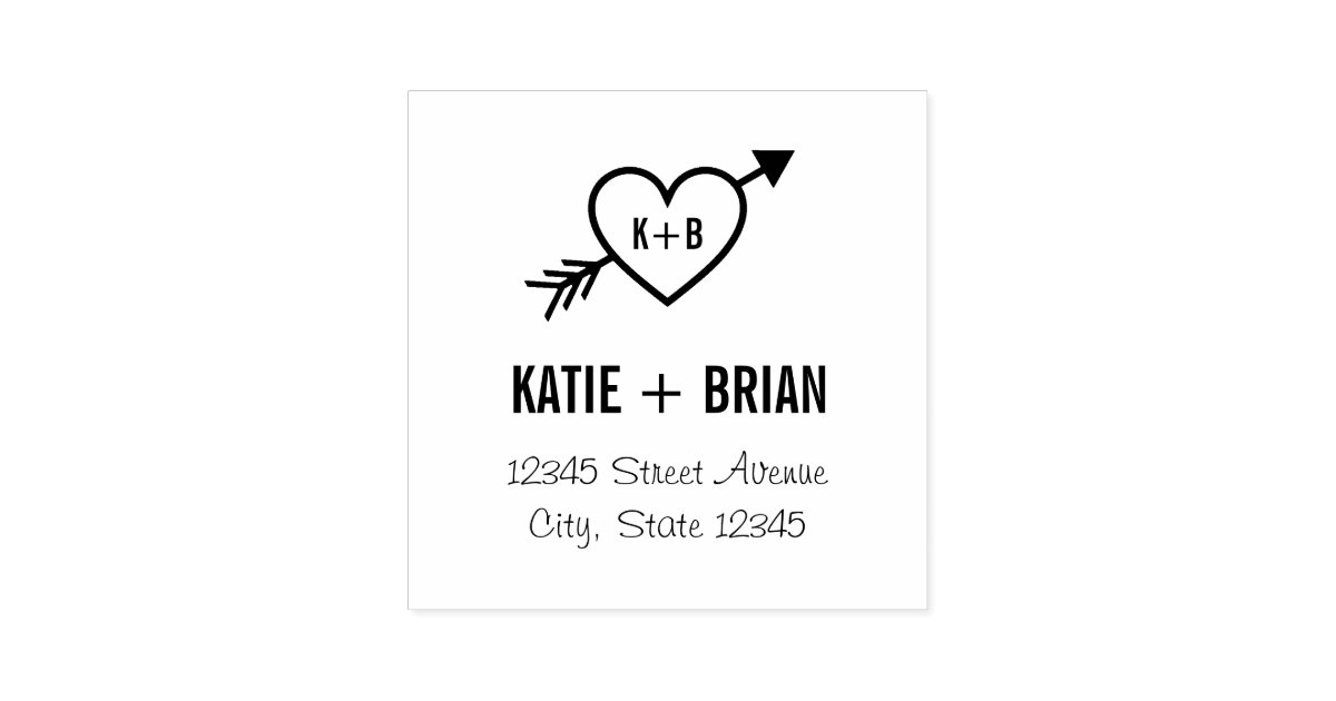 Brushed Mr and Mrs Personalized Rubber Stamp