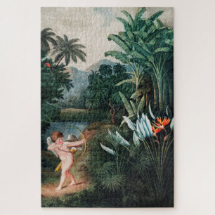 Cupid Inspiring Plants with Love Illustration Art Jigsaw Puzzle