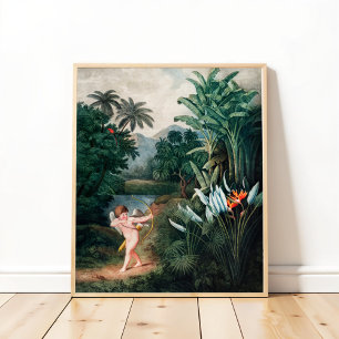 Cupid Inspiring Plants with Love, Thornton Art Poster