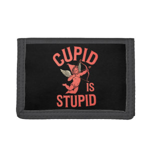 Cupid Is Stupid Funny Valentine’s Day Trifold Wallet