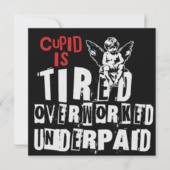Cupid is Tired Holiday Card (Front)