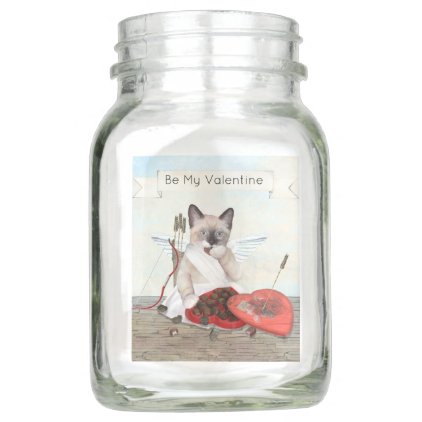 Cupid Kitten Mason Jar