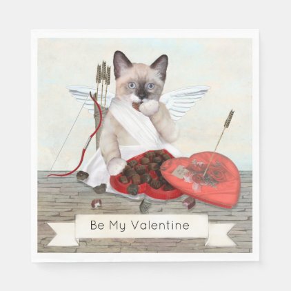 Cupid Kitten Paper Napkins