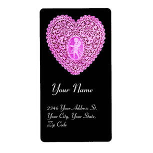 CUPID LACE HEART,pink purple Label