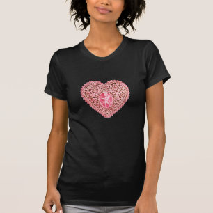 CUPID LACE HEART, Pink Red T-Shirt