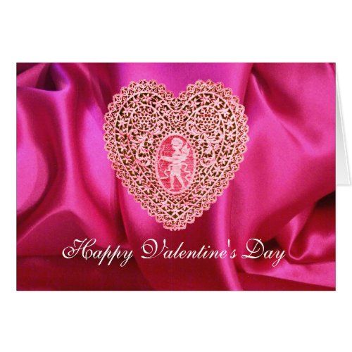 CUPID LACE HEART SILK FUCHSIA CLOTH  Pink Red