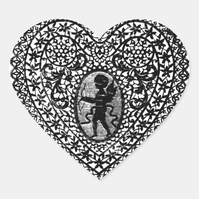 CUPID LACE HEART STICKER (Front)