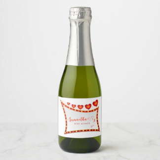 Cupid Little Secret Valentine Baby Shower Welcome Sparkling Wine Label