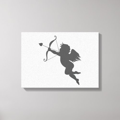 Cupid love silhouette canvas print
