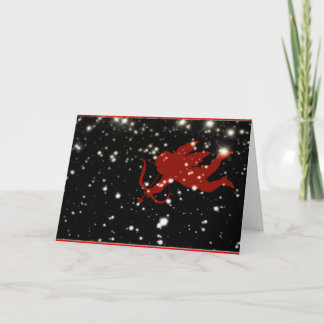 Cupid LOVE Valentine Card. Stars and arrows Holiday Card