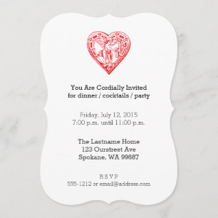 Cupid Mailing Valentine Vintage Heart Invitation