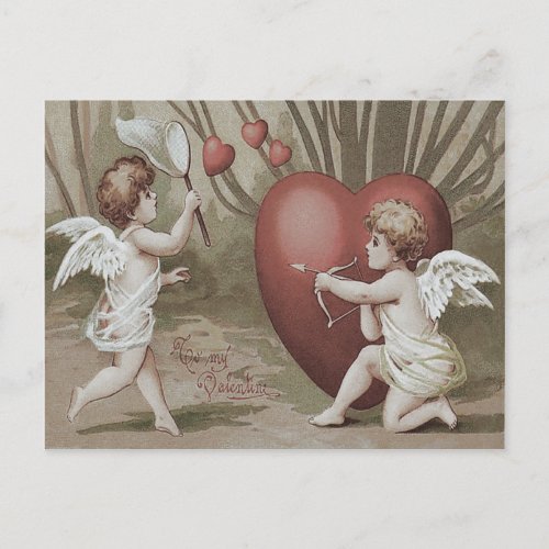 Cupid Net Heart Bow Arrow Postcard