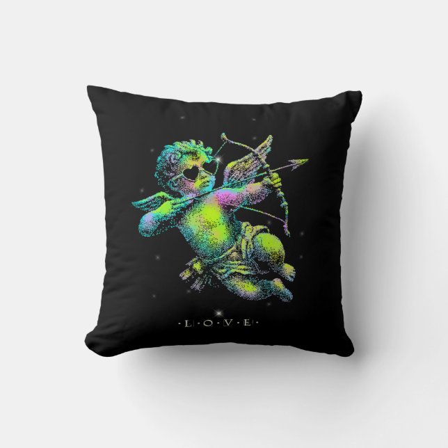 Cupid of Love Neon  Throw Pillow (Front)