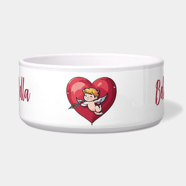 Cupid on Red Heart Bowl (Front)