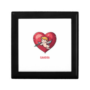 Cupid on Red Heart Gift Box