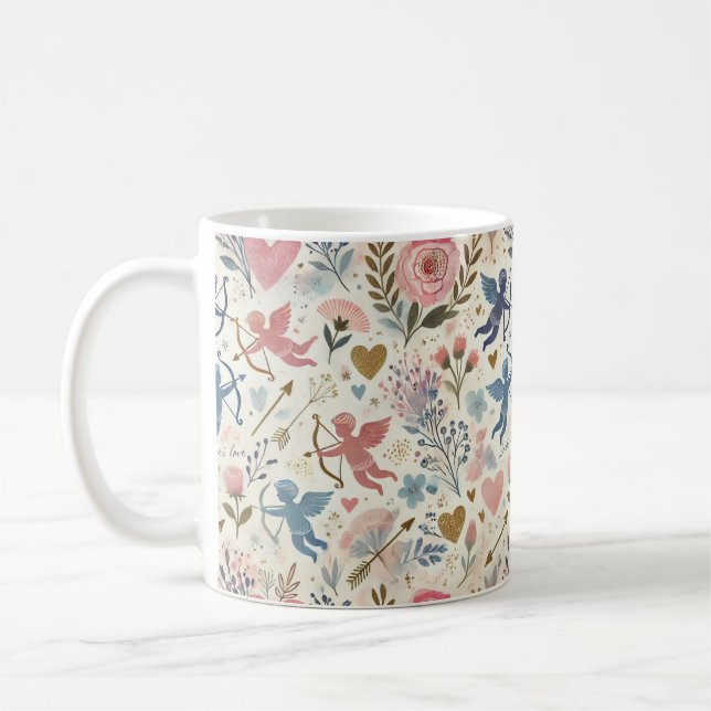 Cupid pattern coffee mug (Left)