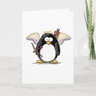 Cupid Penguin Holiday Card