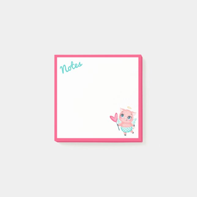 Cupid Pig Post-It Notes (Front)