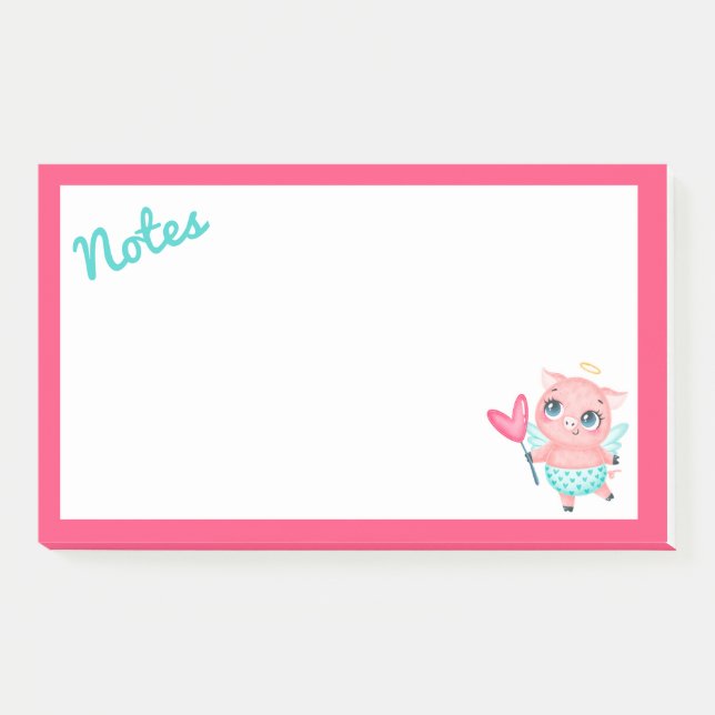 Cupid Pig Post-It Notes (Front)