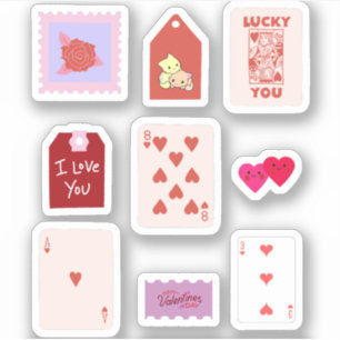 Cupid Pink Love Cards & Hearts Sticker