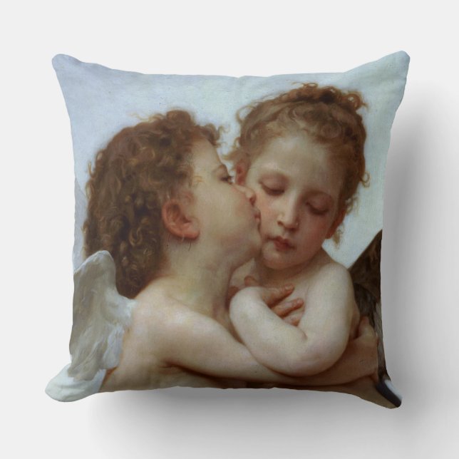 Cupid & Psyche as Children Throw Pillow (Front)