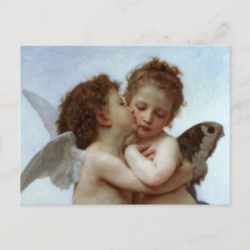 Cupid  Psyche as Children Valentine Holiday Postcard