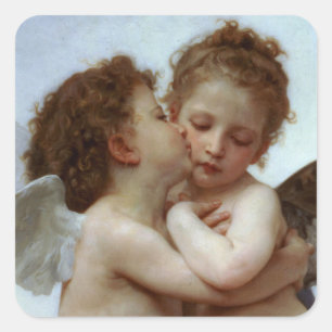 Cupid & Psyche as Children Valentine Square Sticker
