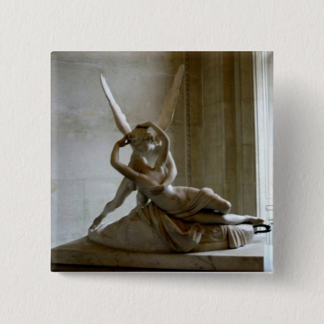 Cupid + Psyche Pinback Button (Front)