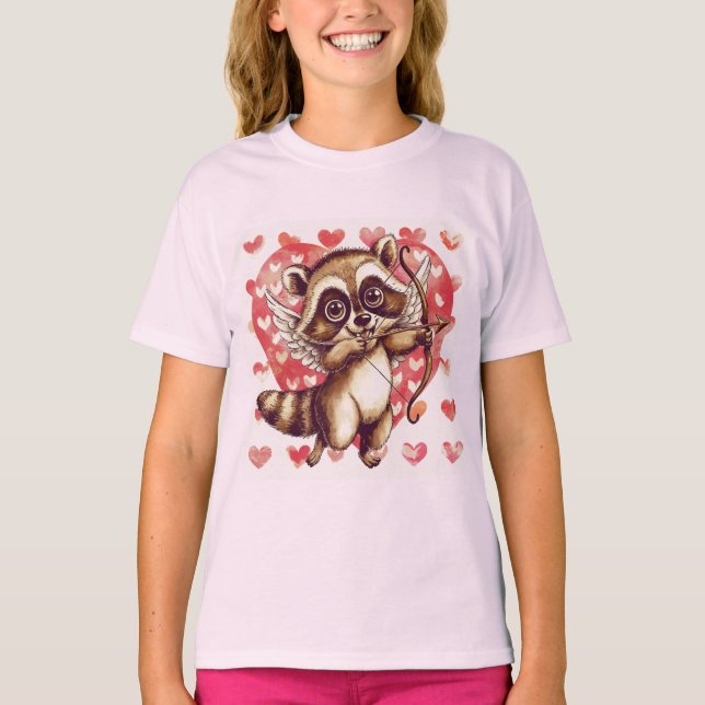 Cupid Raccoon T-Shirt (Front)