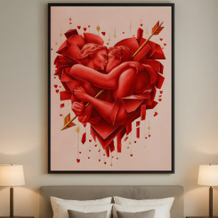 Cupid’s Capture - Modern Romantic Abstract Art Poster