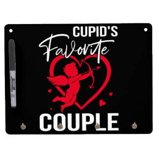 Cupid’s Favorite Couple - Funny Valentine’s Day De Dry Erase Board With Keychain Holder