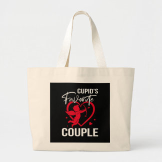 Cupid’s Favorite Couple - Funny Valentine’s Day Large Tote Bag