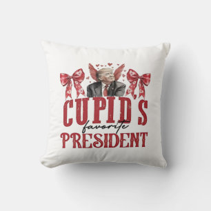 Cupid’s Favorite President Valentine Trump  Throw Pillow