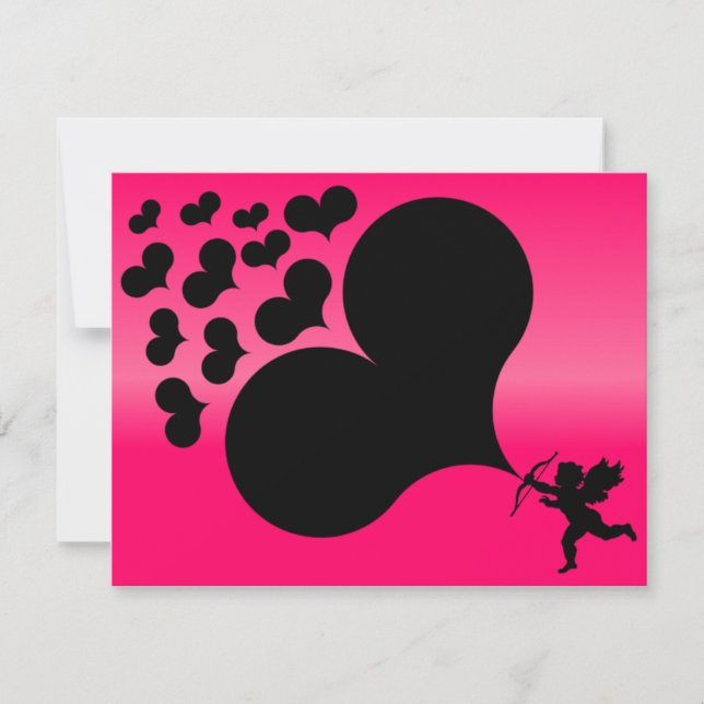 Cupid Shooting Hearts Holiday Card (Front)