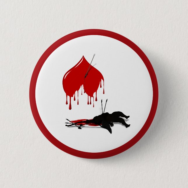Cupid Shot Down (Anti-Valentine) Pinback Button (Front)