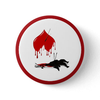 Cupid Shot Down (Anti-Valentine) Pinback Button