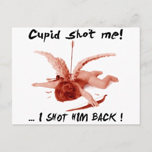 cupid shot me postcard