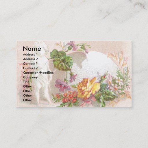 Customizable Cupid Statue and Flowers Victorian Trade Card Business Card Templates