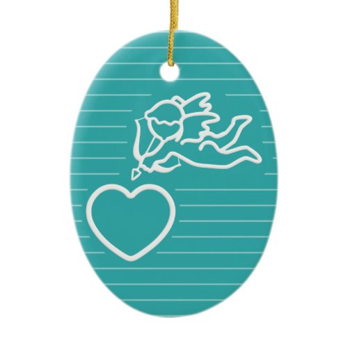 Cupid Strikes custom double-sided ornament