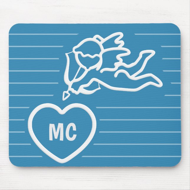 Cupid Strikes custom monogram mousepad (Front)