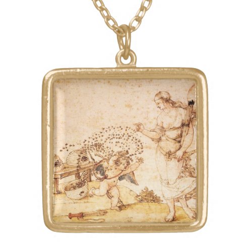 Cupid the Honey Thief Gold Plated Necklace