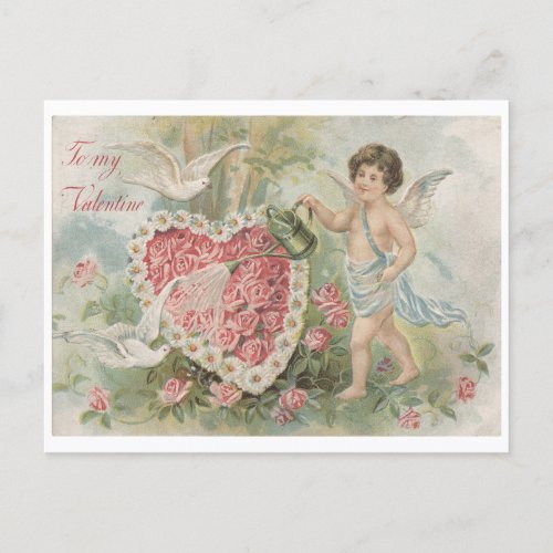 Cupid To My Valentine  Valentines Day Vintage Postcard