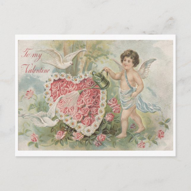 Cupid To My Valentine | Valentine's Day Vintage Postcard (Front)