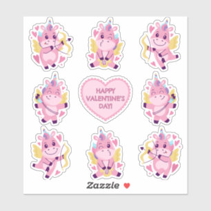 Cupid Unicorns for Valentine's Day Sticker