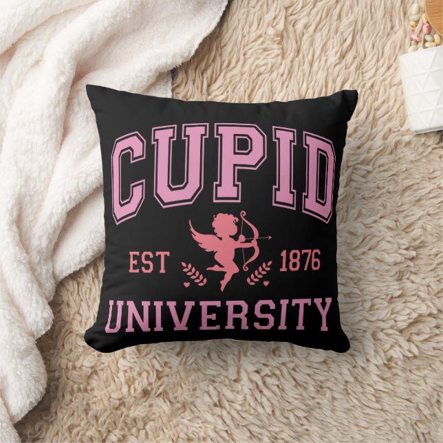 Cupid University Valentine Gift Throw Pillow (Blanket)