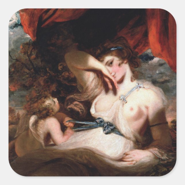 Cupid Untying the Zone of Venus Square Sticker (Front)